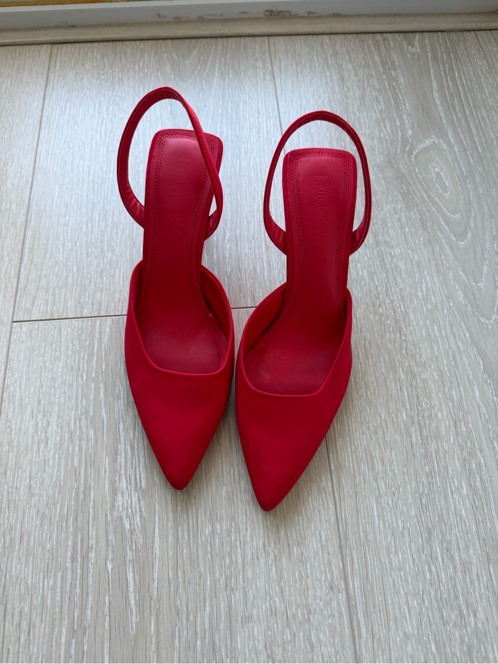 Red Pointed Slingback Heels